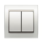 Conmutador doble blanco Perla Mabe, serie Mega